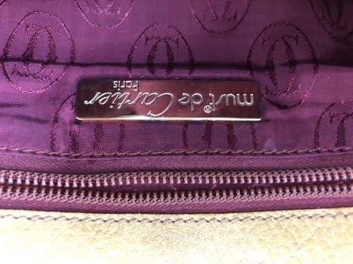 Cartier Must Line Cuero Mostaza Bolso sin asas Accesorios Bolsa Bolso de mano Francia - Imagen 22 de 24