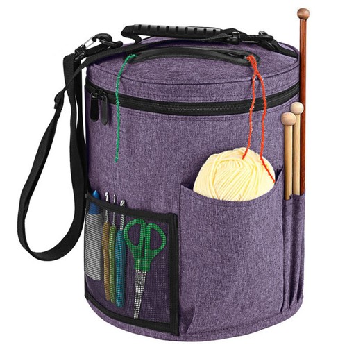 Large Woolen Yarn Storage Bag Canvas Knitting Crochet Ball Holder Organizer Bag - Picture 8 of 11