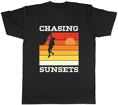 Klettern Herren T-Shirt Jagd Sonnenuntergänge Kletterer Climb Tee Geschenk