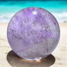 Pierre de méditation sphère marbre cristal améthyste