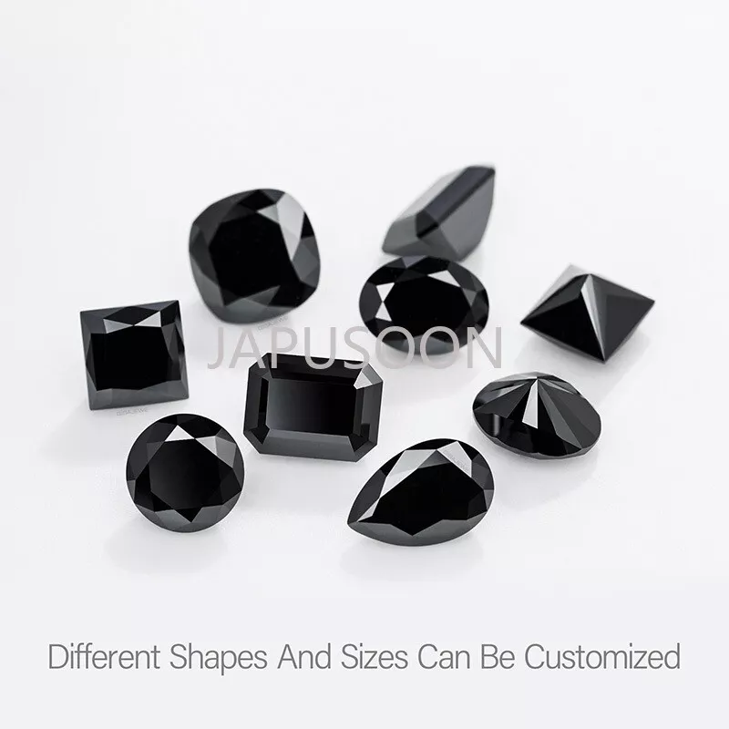 1~ 3 ct VVS1 Black Color Princess Excellent Cut Moissanite Loose Gemstones & GRA - Image 3 of 4