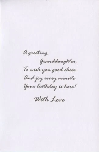 Tarjeta de cumpleaños de felicitación popular: nieta--deseándote alegría cada minuto Foto 2 de 2