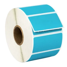 ZEBRA ELTRON 2x1 COLOR 2" x 1" BLUE Direct Thermal Labels - (9) Rolls of 1300