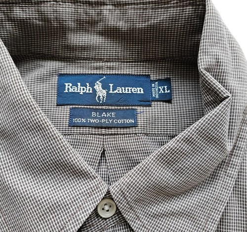 Ralph Lauren Blake Button-Front Shirt Size XL Brown White Plaid Cotton - Bild 4 von 4