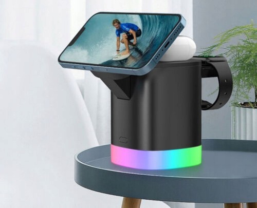 Bezprzewodowa ładowarka Stacja ładująca 3 w 1 do iPhone 11 12 13 14 15 AirPods iWatch - Zdjęcie 16 z 18