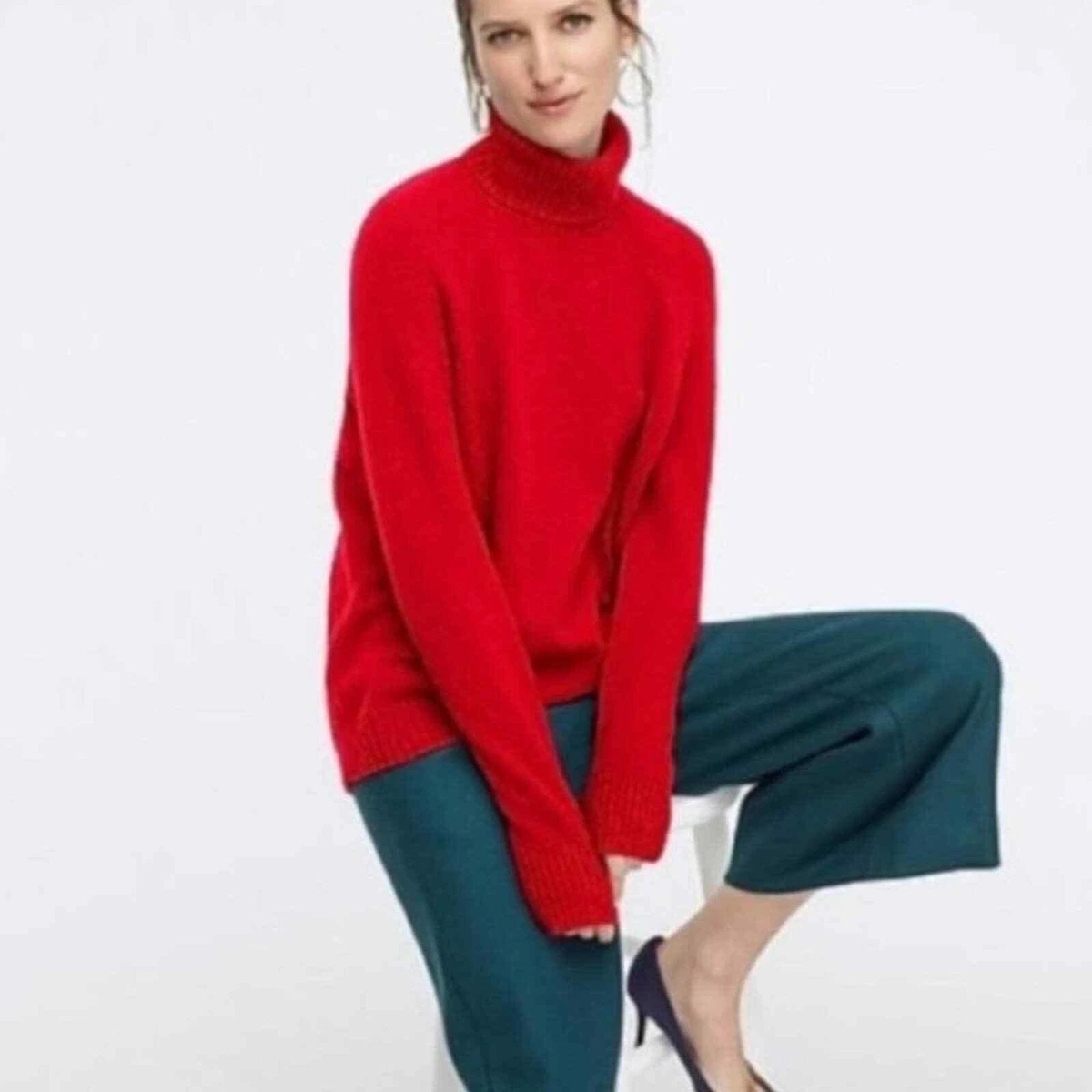 J Crew Red Turtleneck Sweater in Supersoft Yarn Size XL new with tags cozy  AF023 | eBay