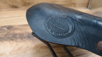 Selle Vélo Randonnée Lepper Vintage - Cuir Marron Avec Ressorts - Made In Holland - 240mm