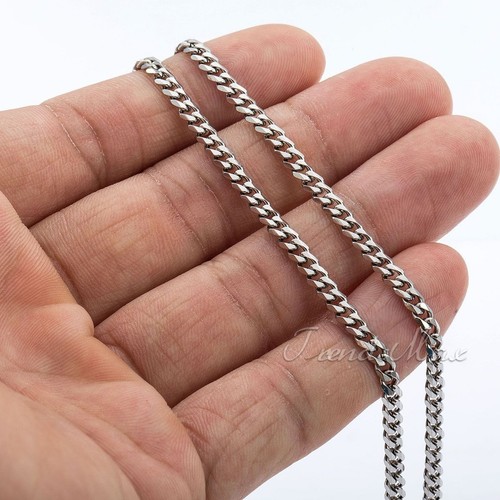 Herren Kette Königskette Edelstahl PANZERKETTE Silber Ton Halskette 3/5/7/9/11MM - Bild 7 von 10