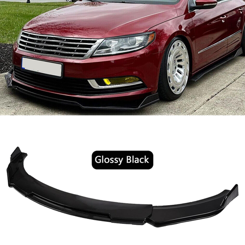 For Volkswagen CC 2009-2017 Front Bumper Lip Chin Splitter Spoiler Glossy Black