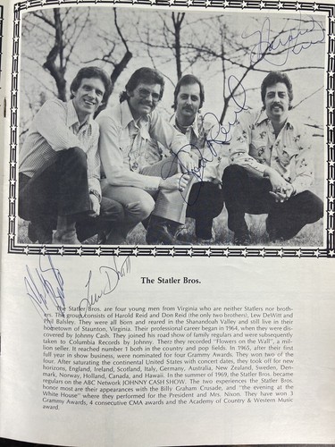 Statler Brothers firmato County Music spettacolare opuscolo firmato anni 70 - Foto 3 di 7
