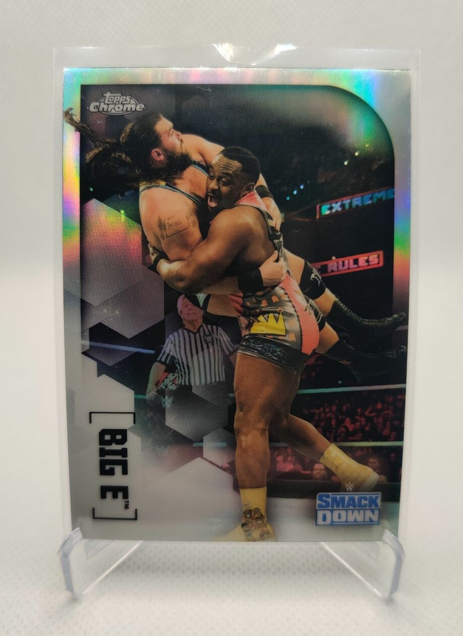 2020 Topps Chrome WWE Refractor #10 Big E Wrestling Card 