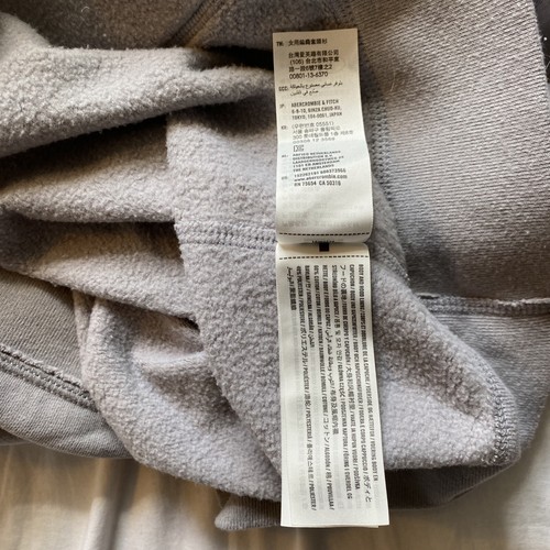 Abercrombie and Fitch Hoodie Soft A&F Fleece Adult L Slim Comfy Gray White Clean - Picture 10 of 13