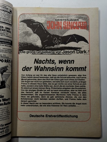 J. Sinclair - Heft Nr 264 - Nachts wenn der Wahnsinn kommt - J. Dark #B/4-2/3 - Bild 2 von 3