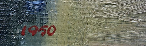 Olga Tesch-Hallström 1926-2012 , Nachen unter der Flußbrücke, datiert 1950 - 第 6/8 張圖片