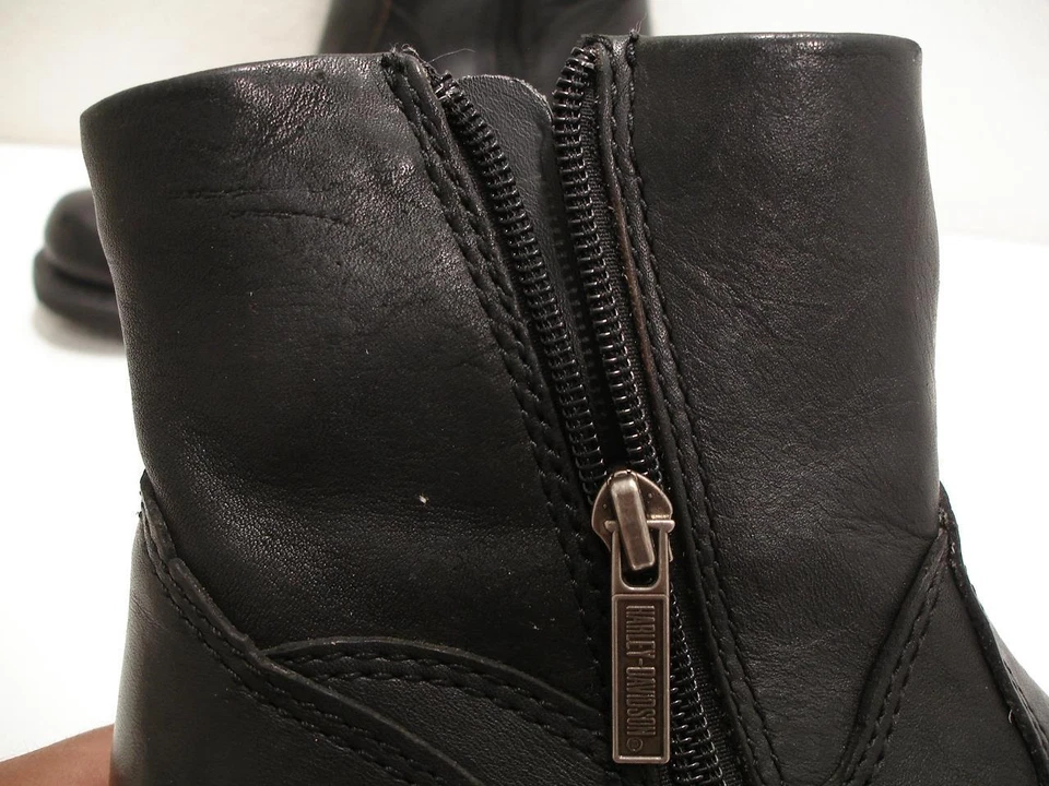 Botas de motociclista Harley Davidson de cuero negro con doble hebilla para mujer 6,5 M Foto 4 de 4