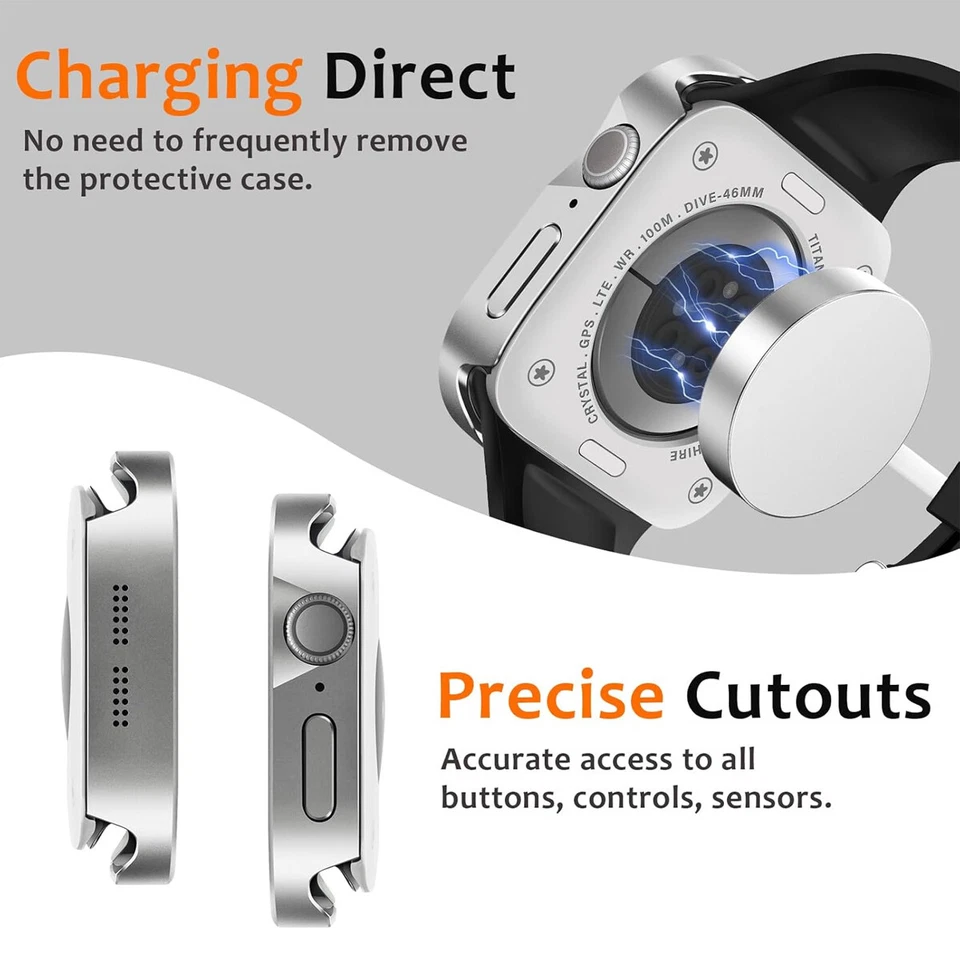 Funda protectora de pantalla incorporada Matal para Apple Watch cubierta trasera cubierta protectora Foto 3 de 4