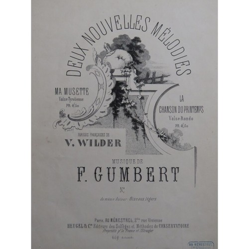 GUMBERT F. Ma Musette Chant Piano 1868 - Photo 1 sur 4