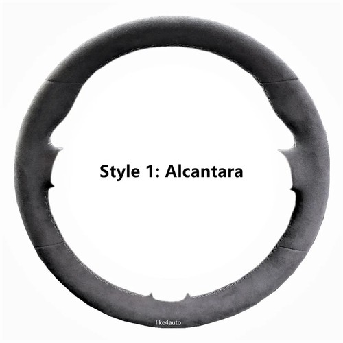 Alcantara Steering Wheel Cover Real Leather for SKODA OCTAVIA FABIA KODIAQ L - Picture 8 of 12