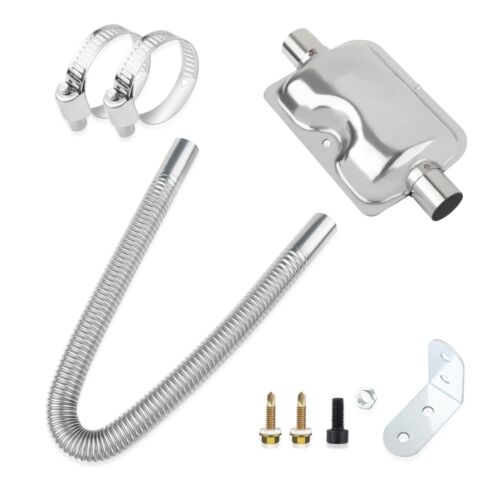 25mm/0.98" Diesel Heater Exhaust Pipe with Silencer Muffler,Stainless Steel P...