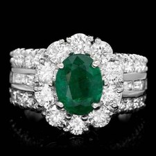 Awesome Classic 5.10 CT Green Emerald  CZ Women's Ring Pure 925 Sterling Silver