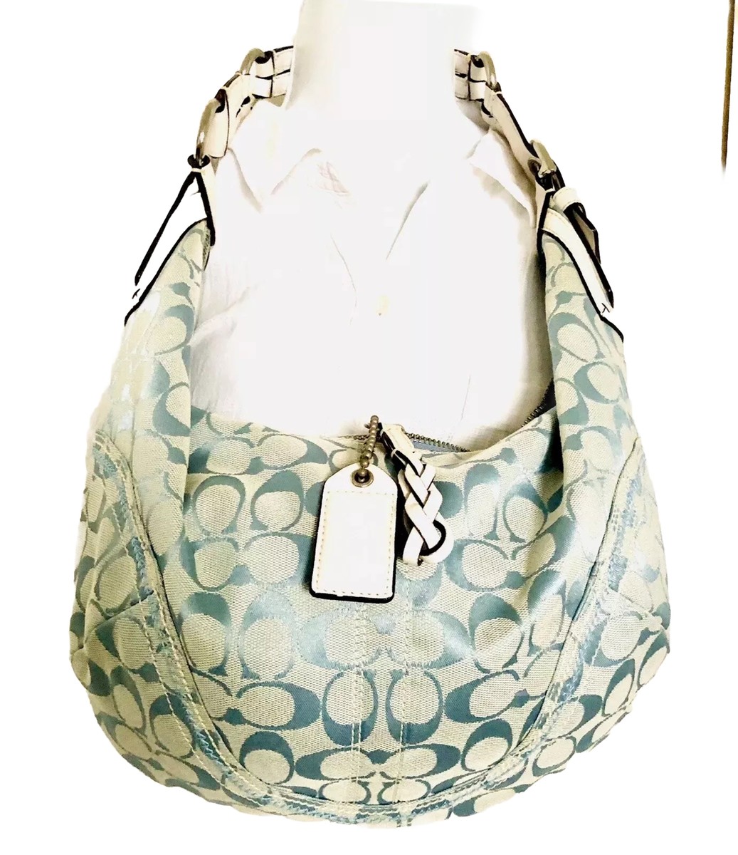 VTG Light Blue Coach Handbag Soho Hobo Bag In Signature VTG Light Blue Coach Handbag Soho Hobo Bag In Signature