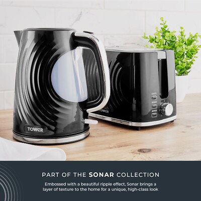Tower Sonar Kettle Slice Black/Chrome Accents Stylish