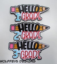 TITLE GRADE 1 2 3 UPICK KID SCHOOL premade paper piecing scrapbook PIECE DIECUT