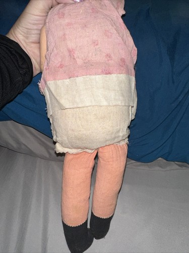 Vintage 17” Composition & Cloth Doll Stuffed With Straw Needs Some TLC - Picture 10 of 11