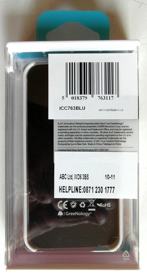 iLuv Festival Hardshell Case For iPhone 4/4S Series ICC763BLU New in Retail Pack - Image 3 of 3
