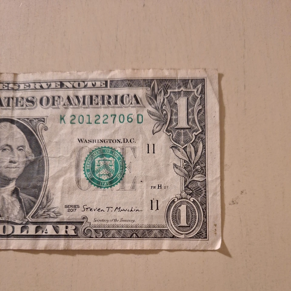 June 27, 2012 Birthday note Fancy Serial Number One Dollar Bill  - Image 4 of 4