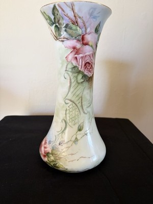 Antique Roses D&Co Limoges France, large vase