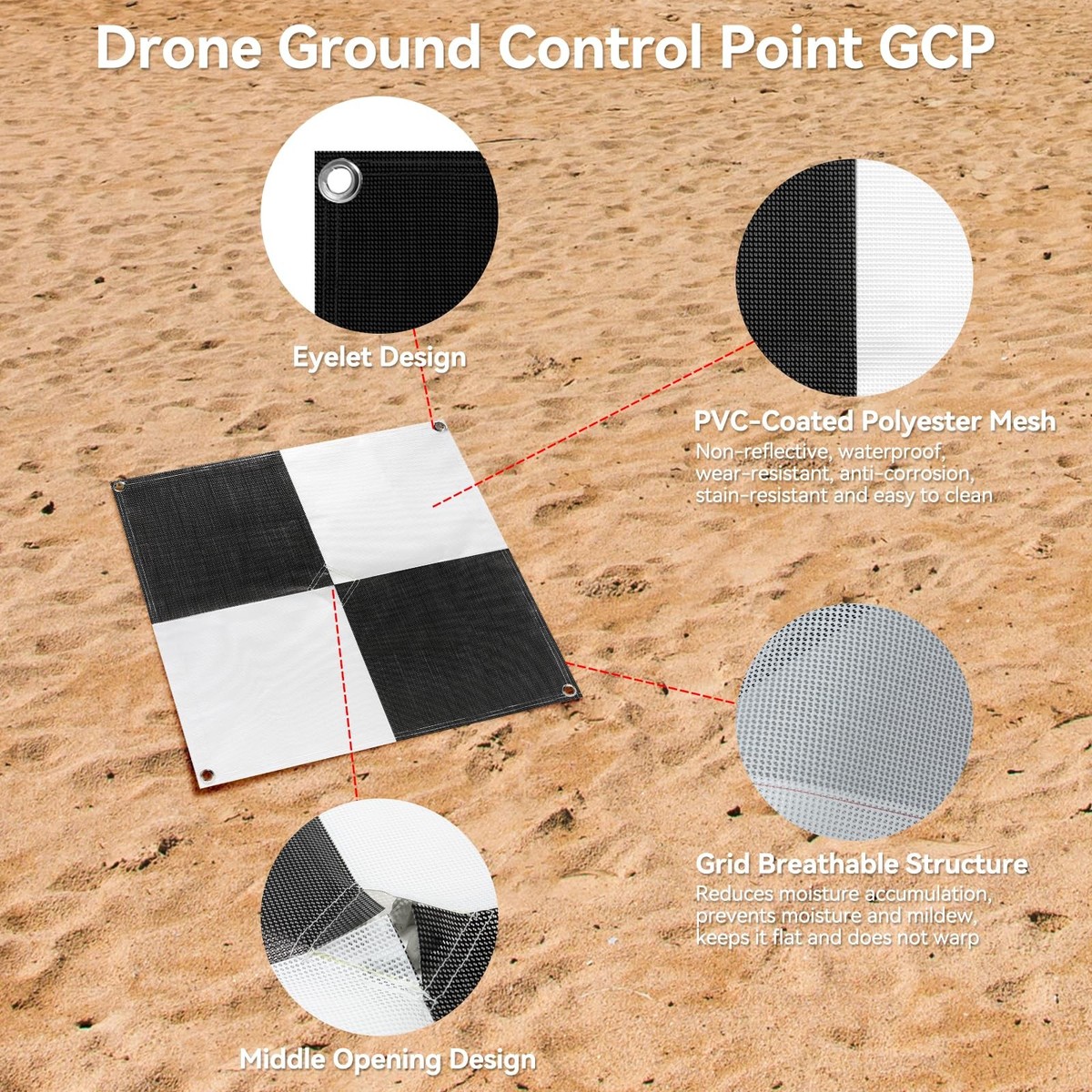 10 Stück Drohnen-Vermessungsmarker GCP 60x60 Cm ? Produktbild-Vorschau 3