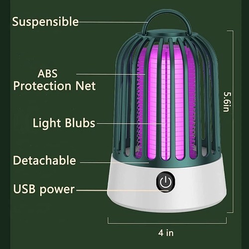 Mosquito Killer Lamp Electric Rechargeable Zapper Bug Fly Insect Trap UV Light - Bild 3 von 18