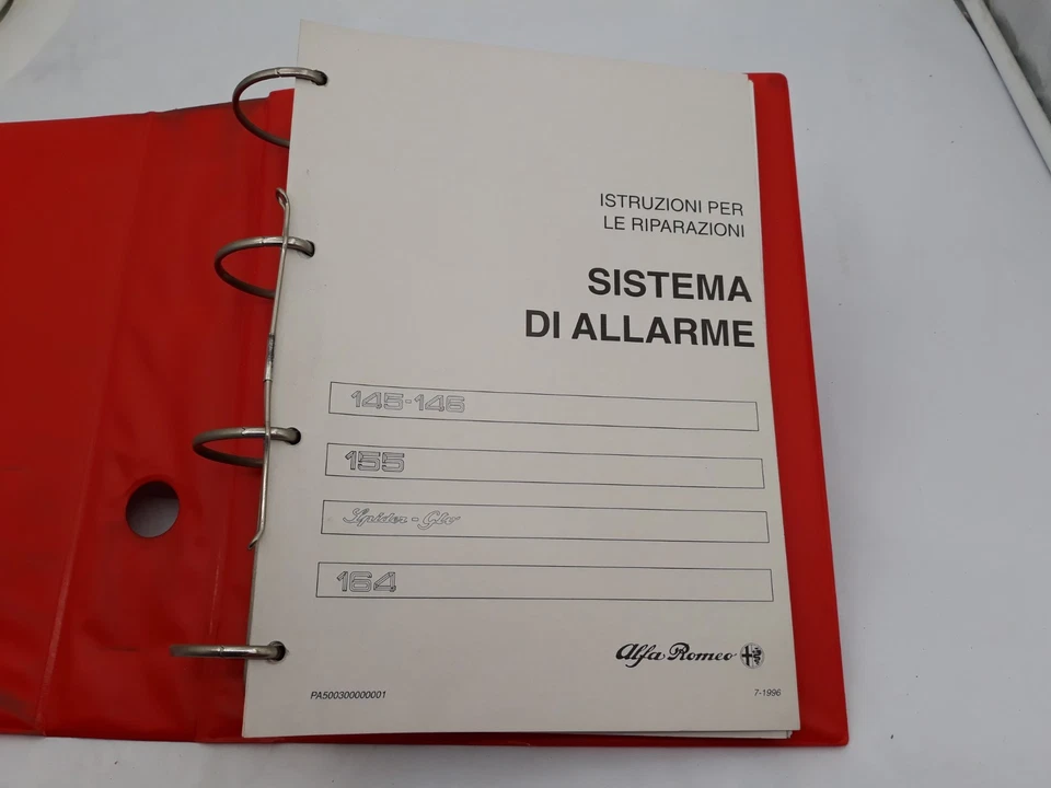Manuale officina Alfa Romeo sistemi allarme Alfa 145 146 155 164 Spider GTV 1996 - Immagine 4 di 4