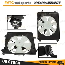 2pcs A/C AC Condenser Radiator Cooling Fan For 2012-13 15 Honda Civic 2013-2017