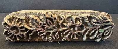 Antique 6'' Hand-Carved Indian FloralTextile Printing Block,Decorative Wood Stamp