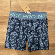 Nike Pro Girls Big Kids' Dri-FIT 5" Shorts Blue Fz 5616  478 Size L