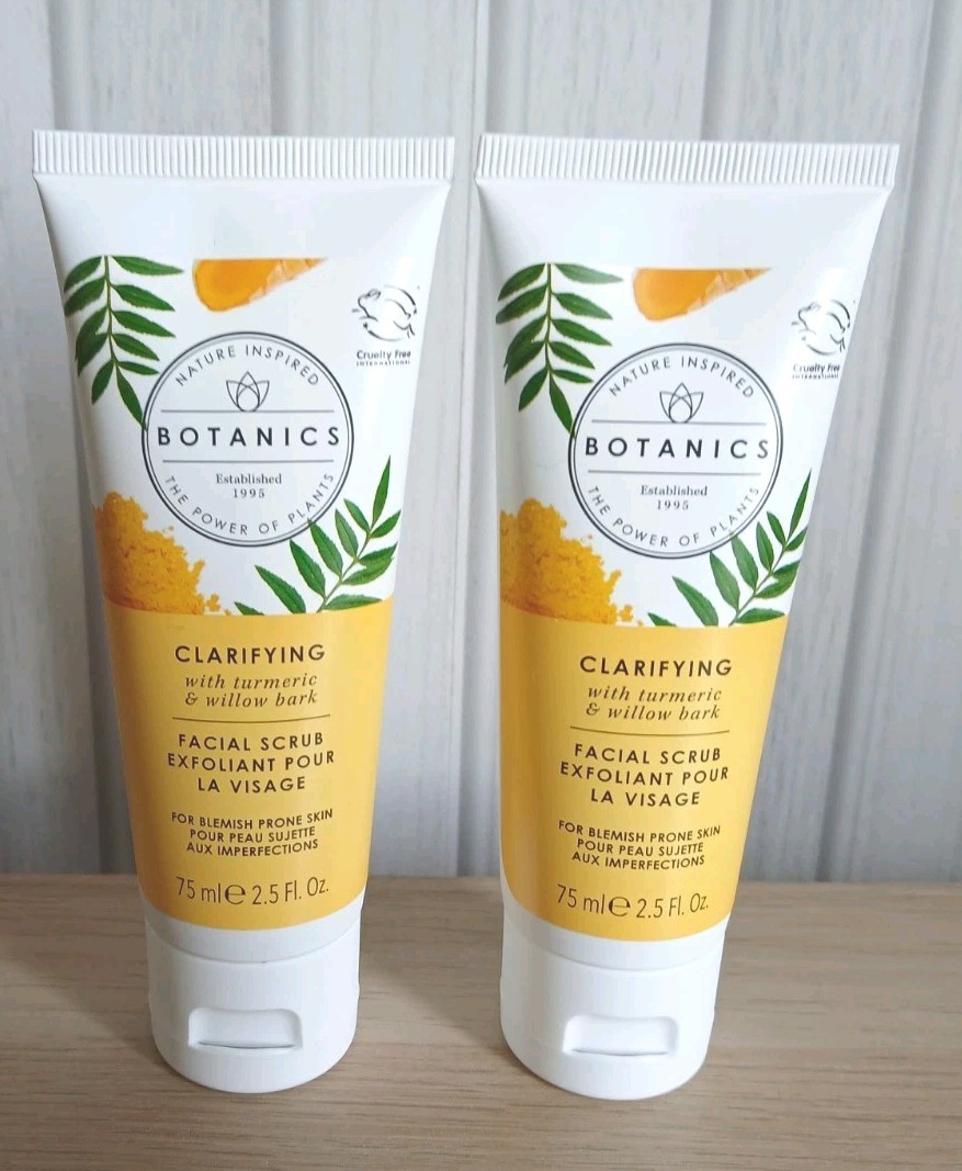 Botanics Clarifying Facial Scrub,  Blemish Prone Skin 75ml Each X2. Cruelty-free
