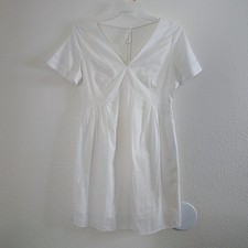 Banana Republic White Mini Dress V-Neck Short Sleeve NWT Size S