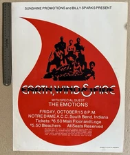 Vintage “Earth, Wind And Fire” Notre Dame Concert Poster