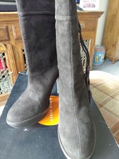 Karen Millen Women's Ankle Boots Size 40 Brown Suede Leather New With Box