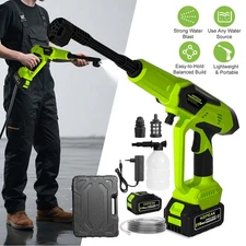 Cordless Pressure Washer 1450PSI Portable Power Washer w/6-in-1 Nozzle for House