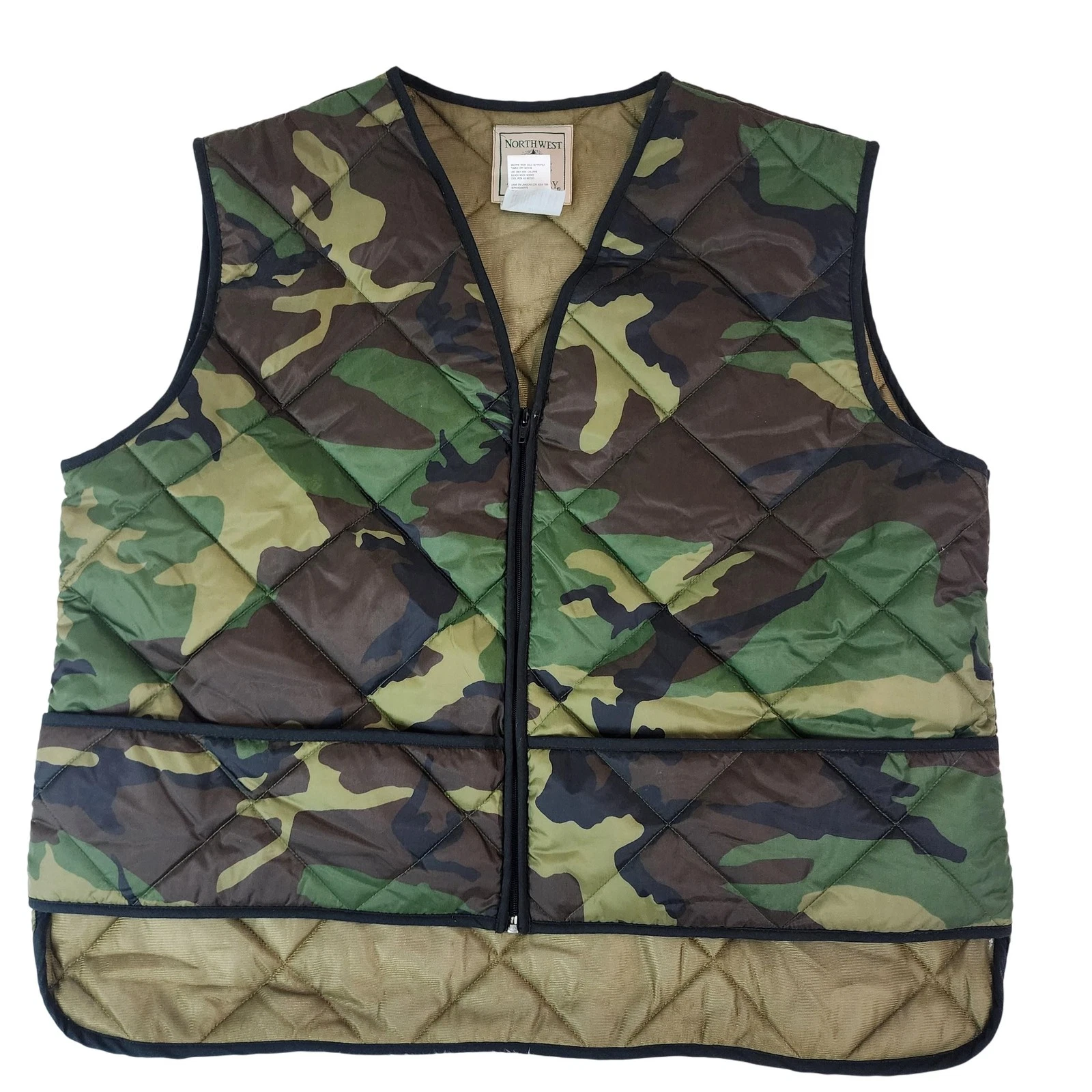 Northwest Territory Vest Mens XL Camo Quilted Zip Front Insulated Hunting Gear