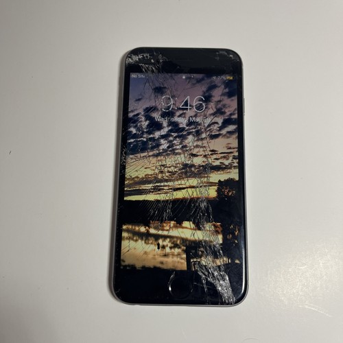 Broken iPhone 6, Screen Locked, No Sim, Cracked Front And Back