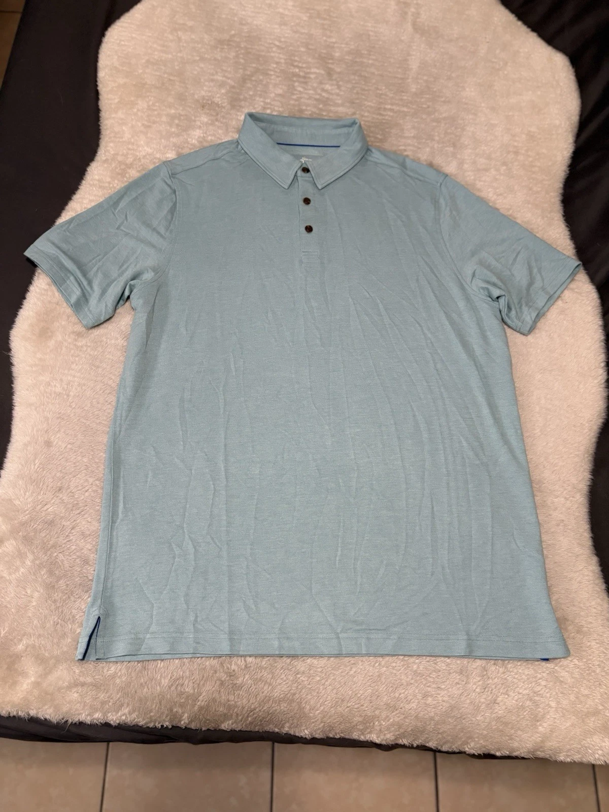 Mugsy Jeans Mens Polo Shirt Light Blue Size XXL Modal Cashmere Spandex