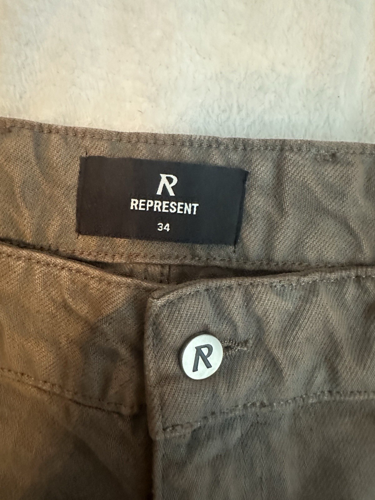 Represent 247 Carpenter Jeans Moss Brown Waist 34 New Never Worn image 9