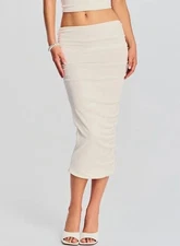 SER.O.YA Julia Midi Skirt White Size Medium