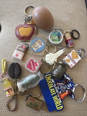 Vintage Keychain Lot Food Treats Snacks Fruits Veggies Some Rare 15, Candy