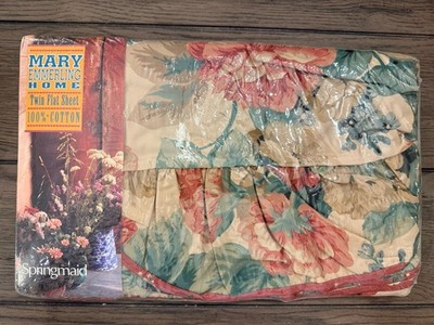 Springmaid Mary Emmerling Retro Cottage Ruffled Twin Flat Sheet Vintage NEW
