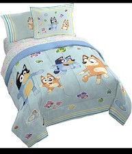 Bluey  Bingo 7 Piece Queen Size Bed Set - Includes Comforter  Sheet Set -